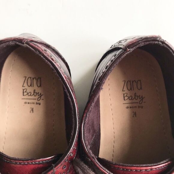 ZARA HTF maroon Oxford bluchers  EUC size 24(8) - Picture 5 of 7